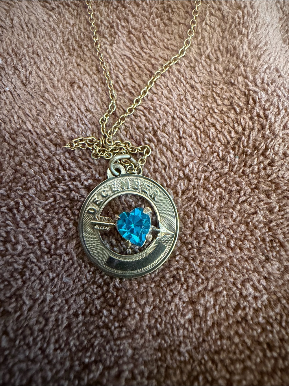 Sterling silver December Heart Birthstone Necklace with Blue Crystal